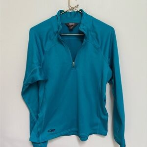 Outdoor Research Quarter Zip Fleece L Teal EUC
